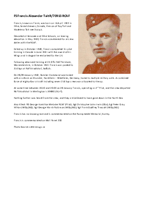 A preview of a PDF biography for Tait, Francis Alexander